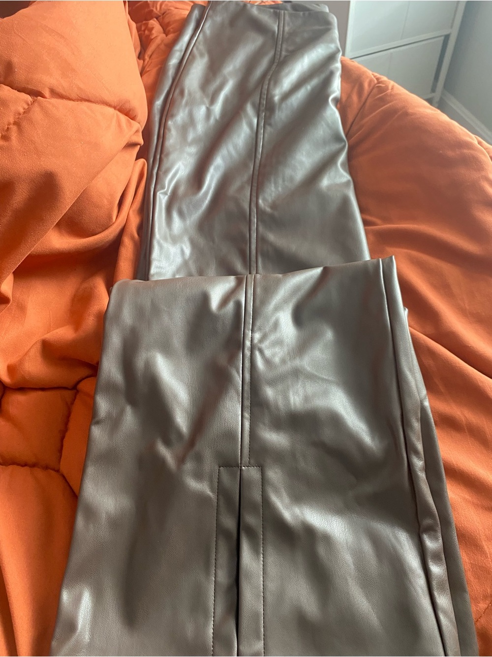 Fashion Nova Brown Faux Leather Cropped Pants